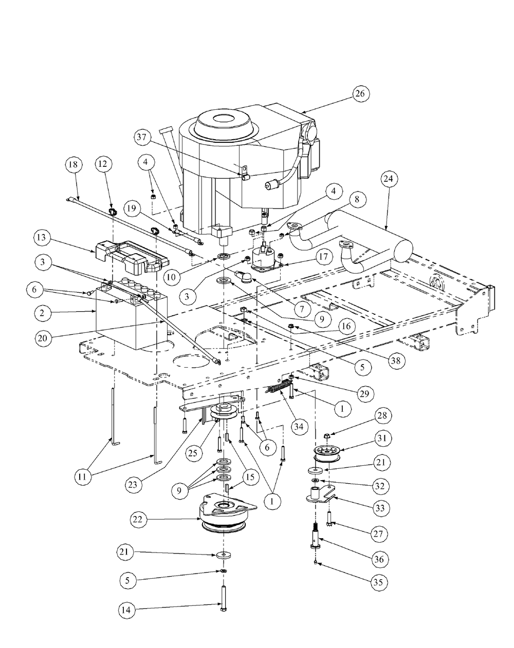 Kawasaki Engine Assembly Diagram and Parts List for HFF1748 55AG5D4V750-WAM Cub Cadet Lawn Mower